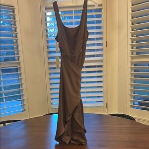 Elegant Brown Sleeveless Dress